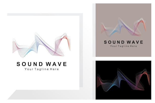 Sound wave logo design música fluxo vector ilustração de fundo e papel de parede