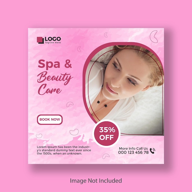 Spa e beleza Facebook Social Media e Instagram Post Modelo de Design Vetor Premium