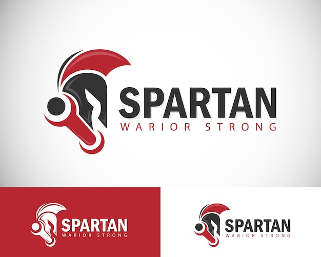 Vetor spartan gym logotipo conceito de design criativo capacete