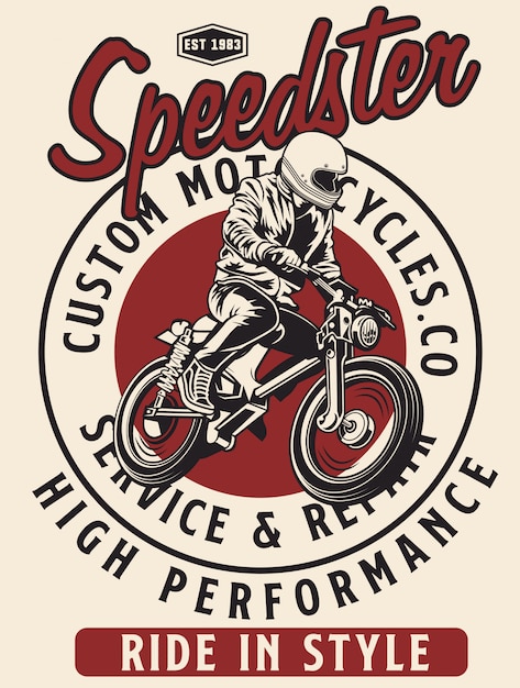 Speedster clássico das motocicletas