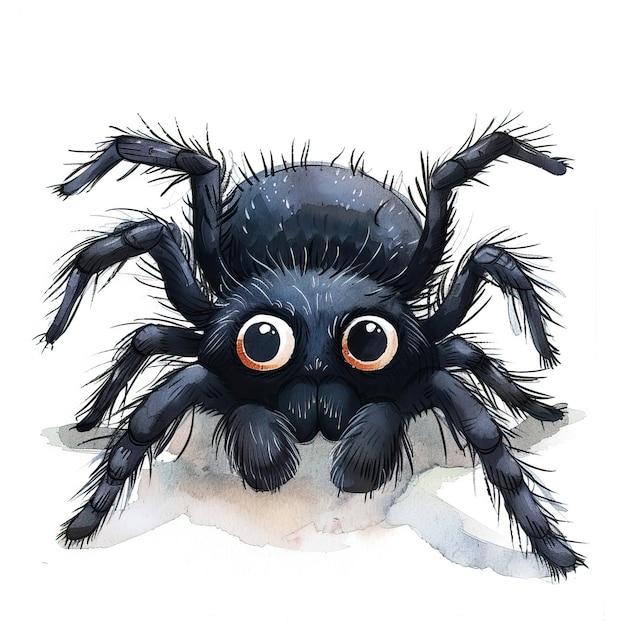 Vetor spider clipart cute clip art ilustração plana de desenho animado cu