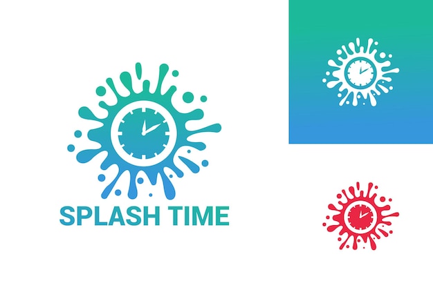 Splash time logo template design vector, emblema, conceito de design, símbolo criativo, ícone