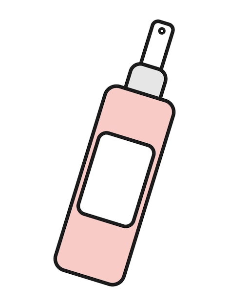 Spray anti-séptico embalagem com dispensador spray para cabelo água termal ilustração simples em vetor plano isolado em um fundo branco