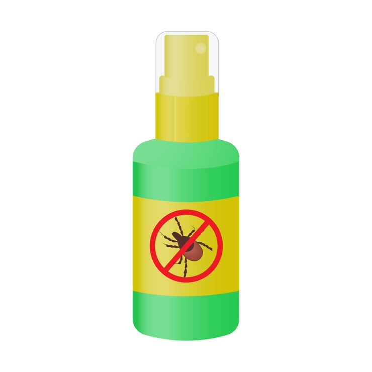 Vetor spray de aerossol para carrapatos é indispensável em uma caminhada ilustração vetorial em estilo cartoon