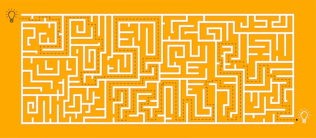 Square maze - um labirinto com uma solução incluída no black & red, um jogo de educação e descoberta de idéias para coordenação, resolução de problemas, testes e habilidades de tomada de decisão.