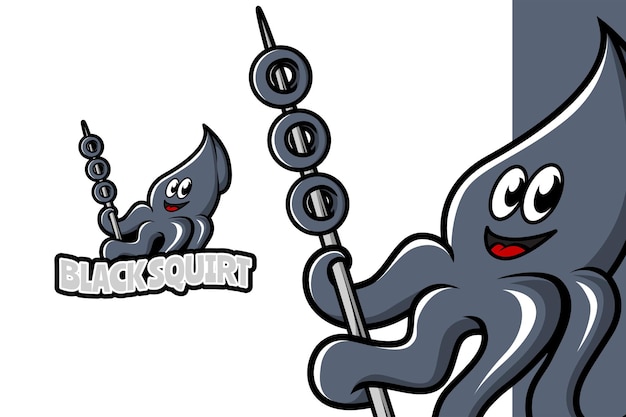 Squirt preto - modelo de logotipo de mascote