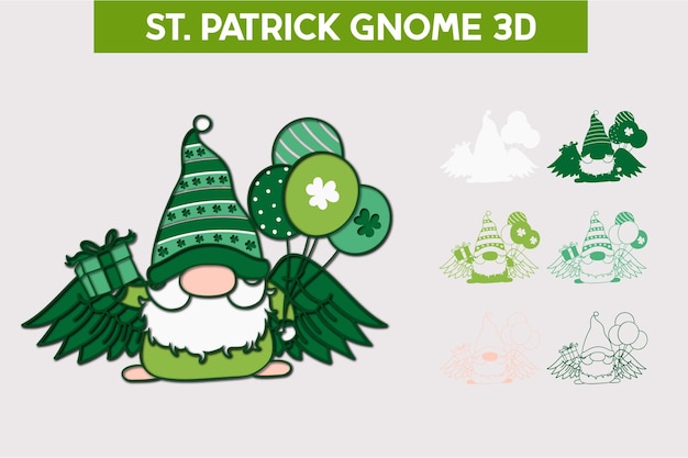 St. patrick gnomo gnomo 3d