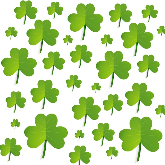 St Patrick&#39;s green leafs patter background