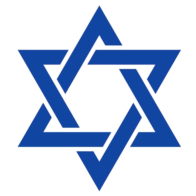 Vetor star david ícone da estrela judaica hexagrama judeu ícone para israel judaísmo e hanukkah sinal de hebraico logo azul para páscoa jerusalem magen símbolo de shalom