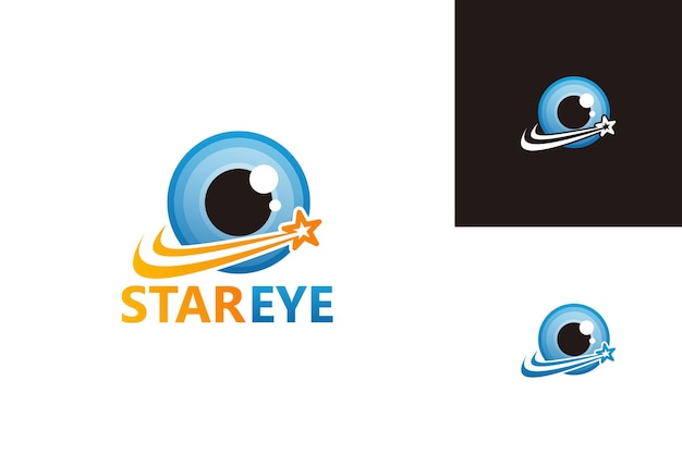 Star eye logo design template vector, emblem, design concept, creative symbol, icon