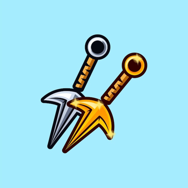 Star kunai cartoon vector