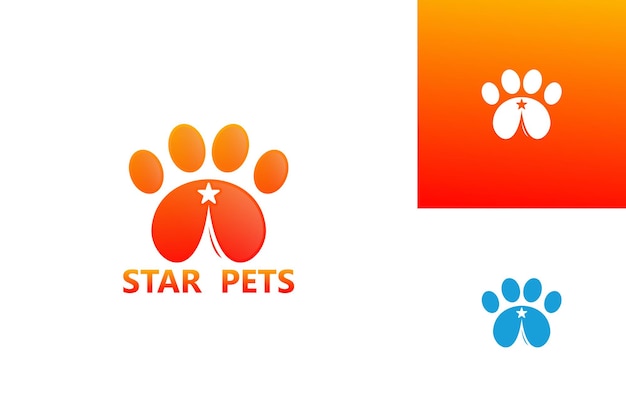 Star pets logo design template vector, emblem, design concept, creative symbol, icon