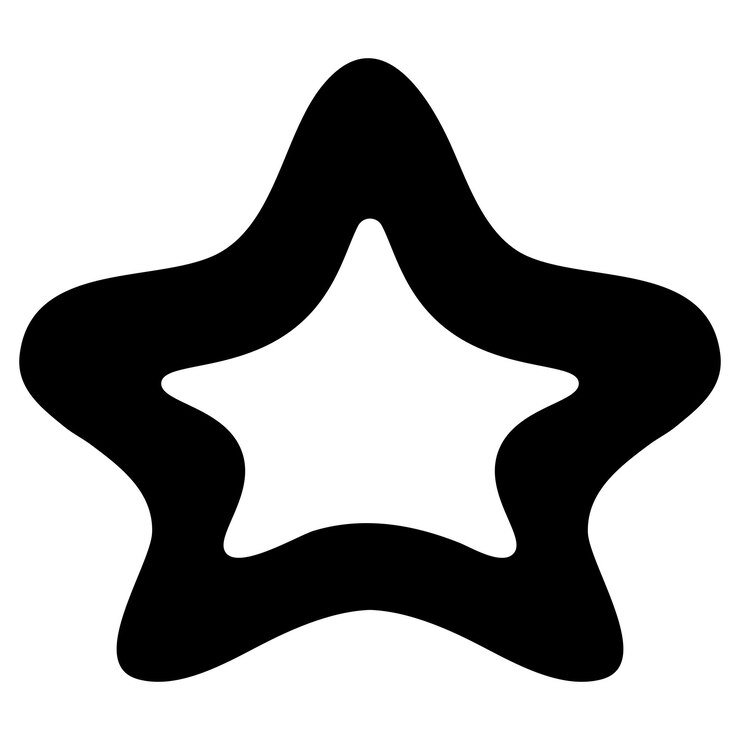 Vetor star sketch um signo celeste desenhado à mão com uma linha grossa estilo doodle