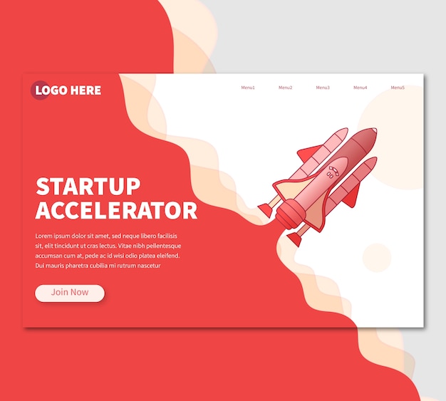 Startup landing page iniciador de foguetes