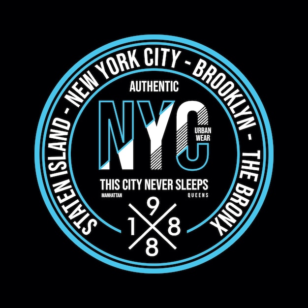 Staten island nova york ilustração vetorial para imprimir o vetor premium de camiseta