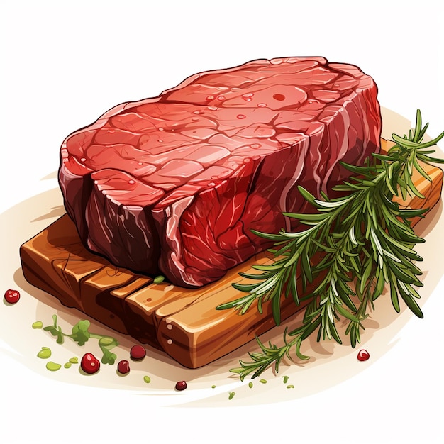 Vetor steak comida carne vetor carne bovina bbq churrasco ilustração de menu isolado restaurante ico