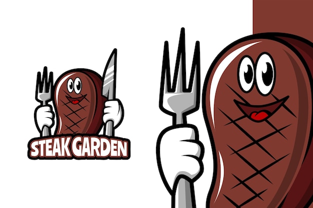 Steak Garden - Modelo de logotipo de mascote