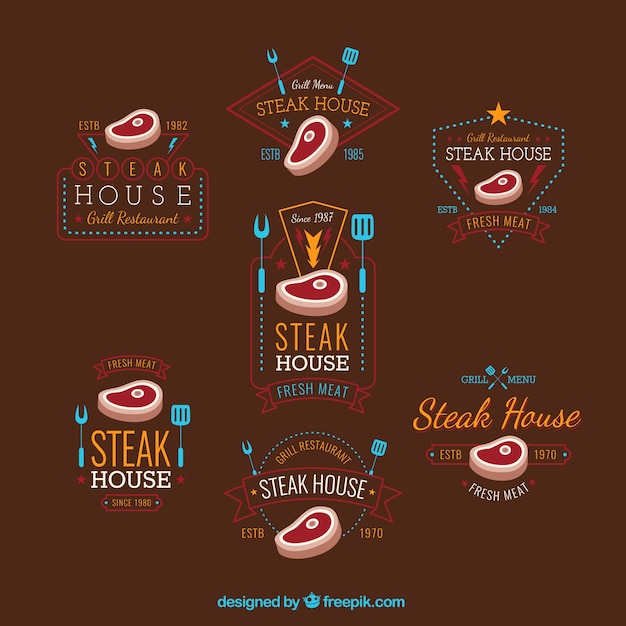 Vetor steak house emblemas