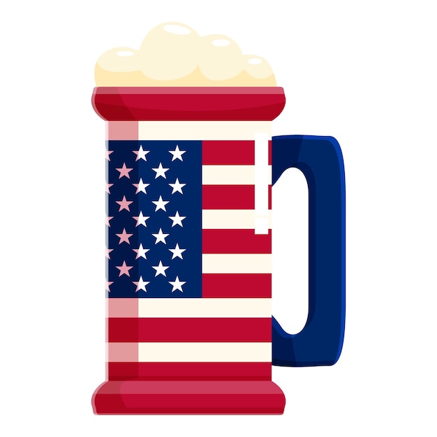 Stein de cerveja americano exibindo o desenho da bandeira dos Estados Unidos