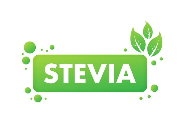 Stevia de ícone plano no fundo branco Logotipo de vetor Símbolo do logotipo