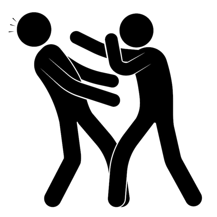 Vetor stick man boxer bate na cabeça do parceiro de sparring nocaute em uma partida de boxe esportivo