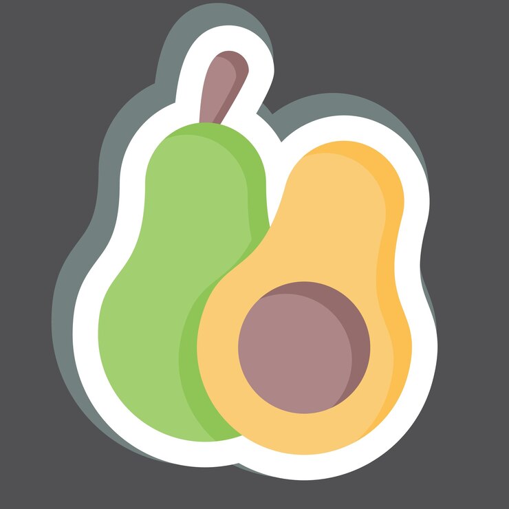 Vetor sticker avocado relacionado ao símbolo de frutas e legumes ilustração de design simples