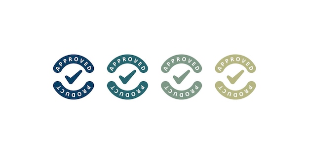Sticker de selo com sinal de produto aprovado conjunto de marca de verificação de garantia na aprovação de alto padrão