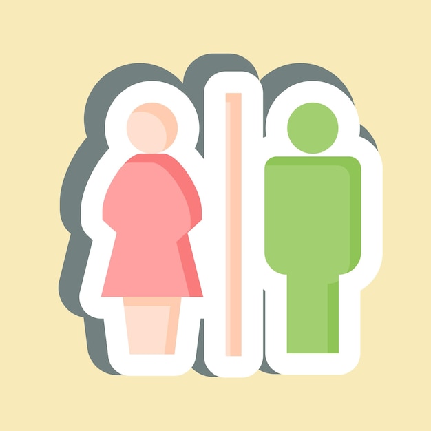 Sticker Toilet relacionado ao design do símbolo do restaurante editável