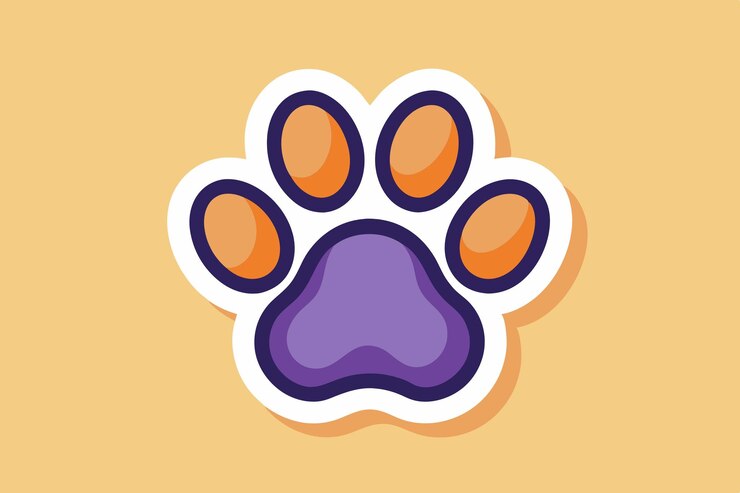 Vetor stickers bonitos com impressão de pata para amantes de animais de estimação