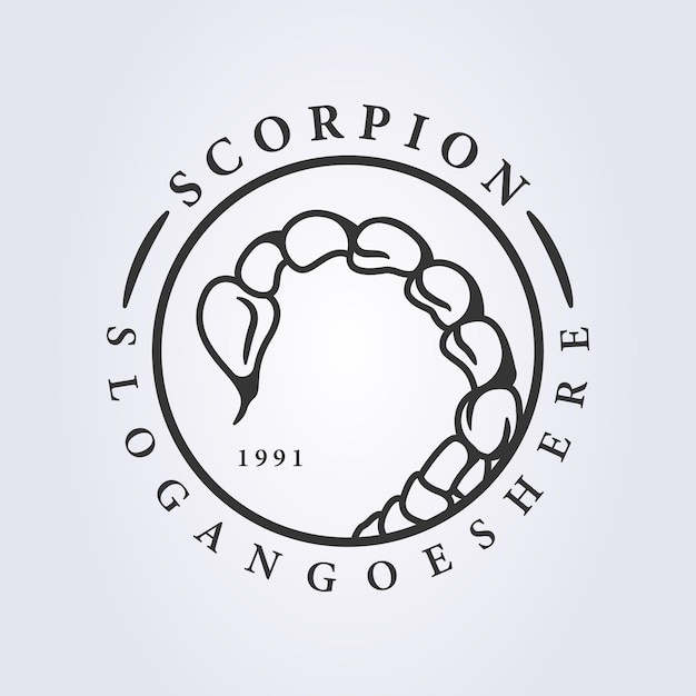 Vetor stinger of scorpion logotipo desenho de ilustração vetorial