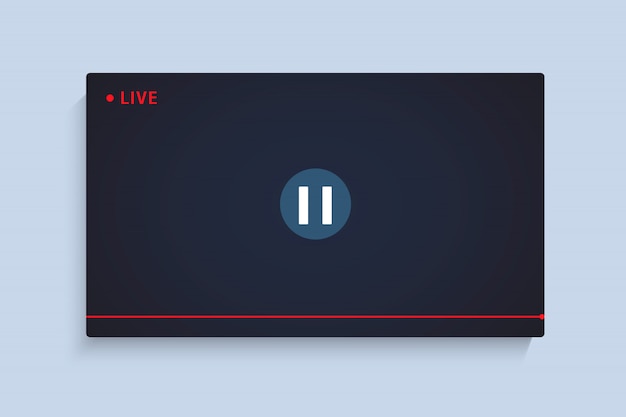 Vetor stock player de vídeo ao vivo