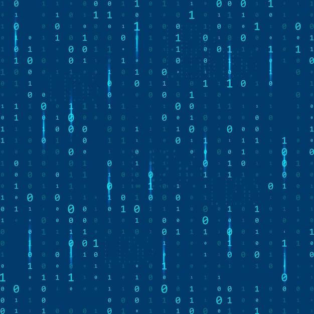 Stream binary code Binary code matrix Background on screen from numbers 0 and 1 Computer matrix