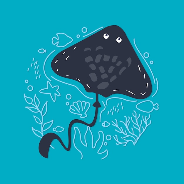 Stringray sealife animal nadando