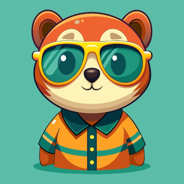 Stylish Cute Bear Óculos de Sol Moderno e Bom Design Arquivo vetorial