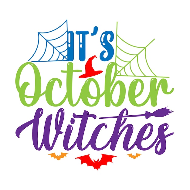 suas bruxas de outubro gráfico vetor clipart bruxas de halloween arte de saudação