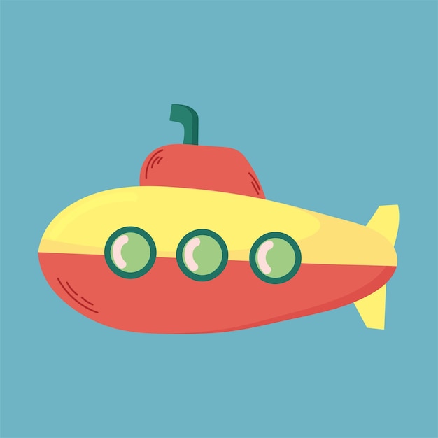 Submarino, ícone, clipart, avatar, logotipo, isolado, vetorial, ilustração