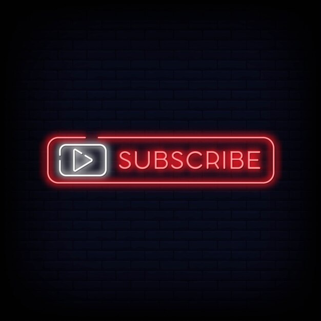 Subscribe button Neon Signboard para youtubers