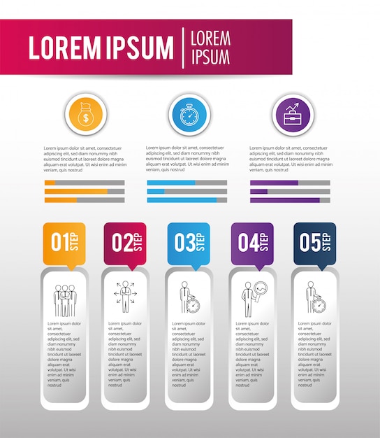 Sucesso do projeto de estratégia de negócios infográfico