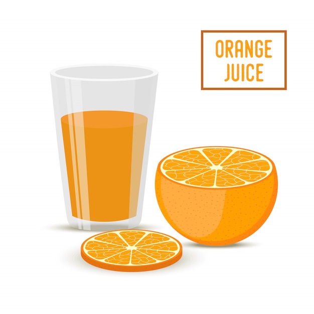 Vetor suco de laranja com frutas. bebida saudável