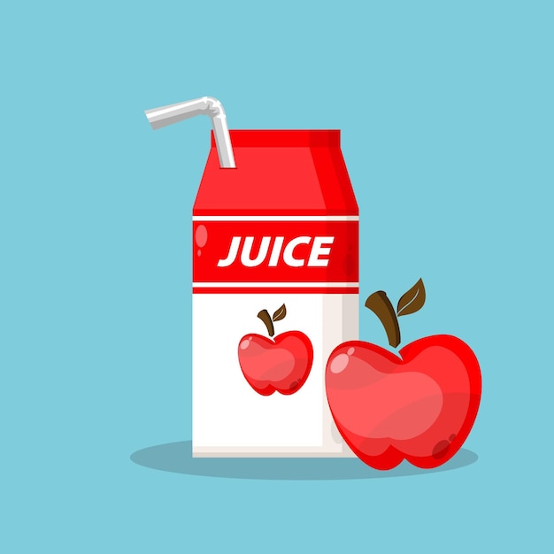 Suco de maçã com logotipo de embalagem de caixa de ícone