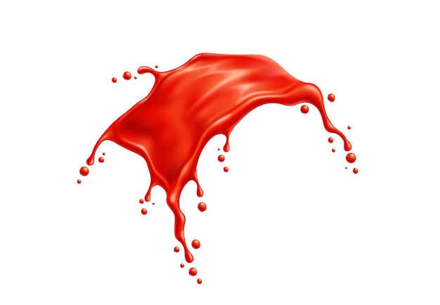Vetor suco de tomate vermelho ou molho de ketchup tornado splash
