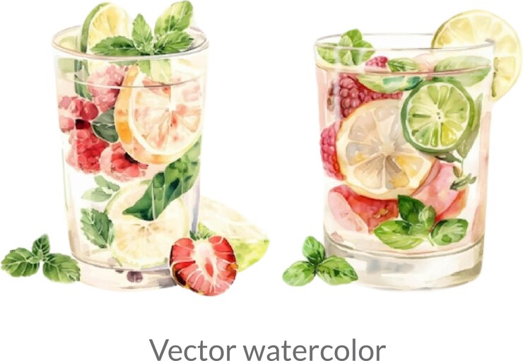 Vetor sucos mistos de frutas2