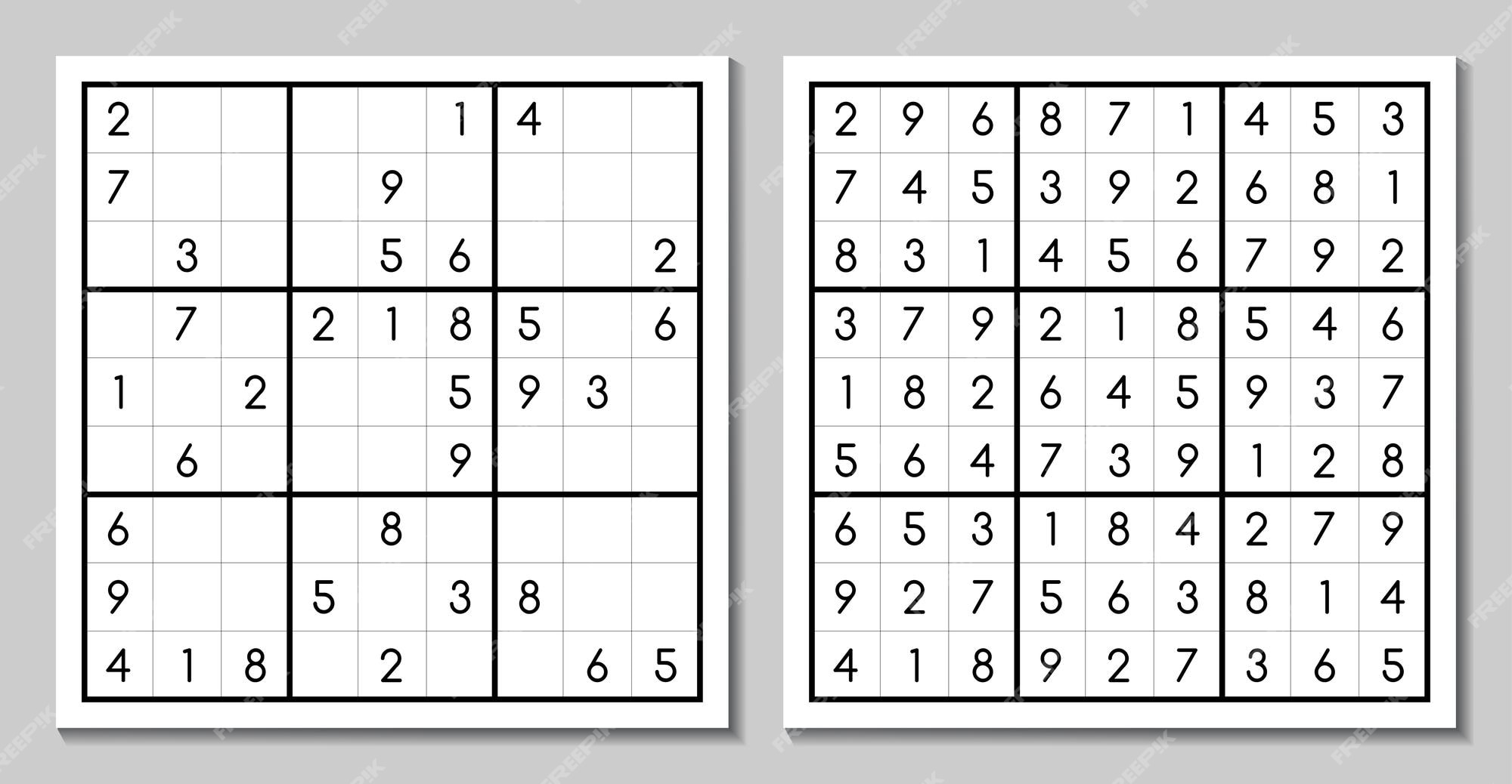 Jogo De Sudoku Com Resposta Ilustração do Vetor - Ilustração de