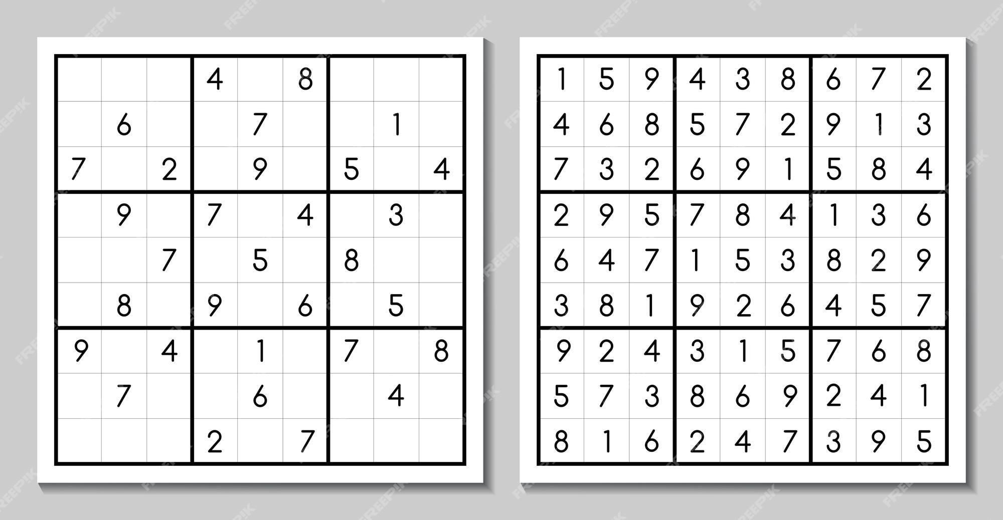 Dois puzzles sudoku fáceis ilustração do vetor. Ilustração de