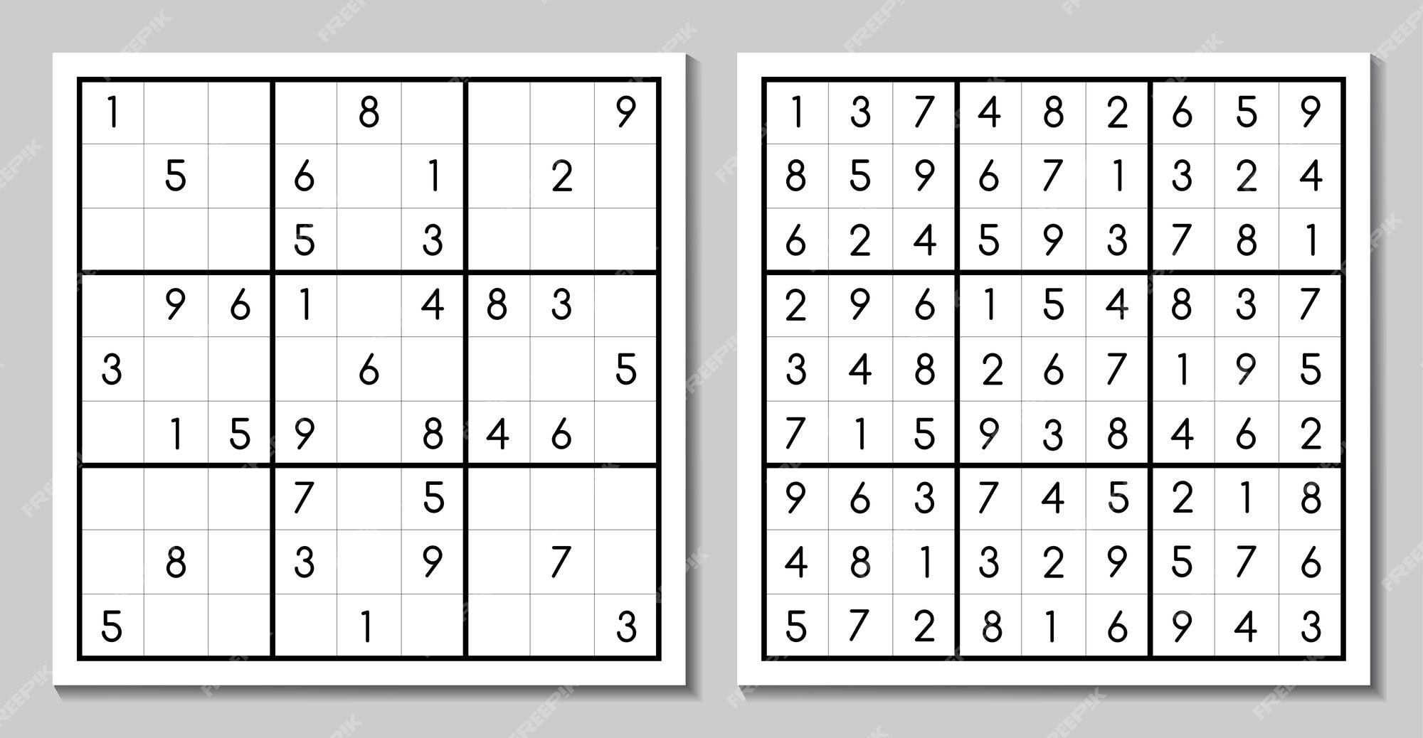 Jogo De Sudoku Com Resposta Ilustração do Vetor - Ilustração de