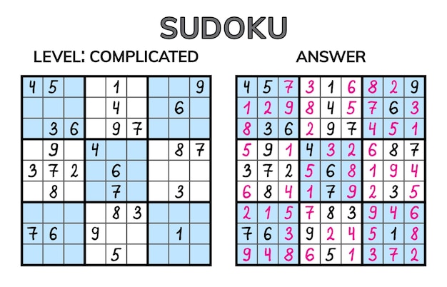 Dois puzzles sudoku fáceis ilustração do vetor. Ilustração de