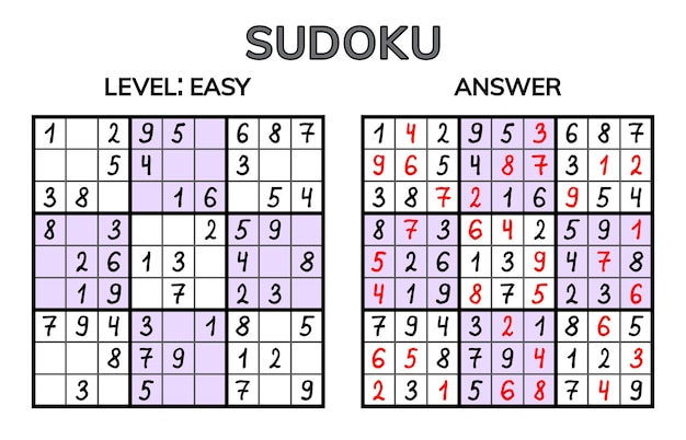 Sudoku crianças e adulto mosaico matemático mágico quadrado lógica puzzle  jogo digital rebus vetor ilustração