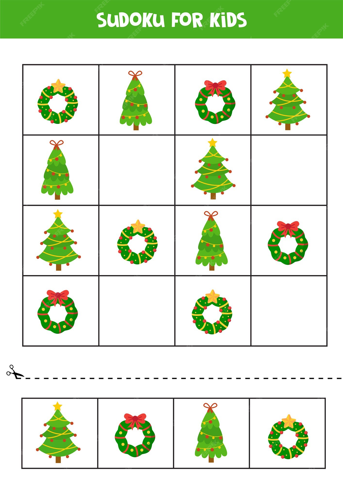 Sudoku para crianças jogo de lógica simples