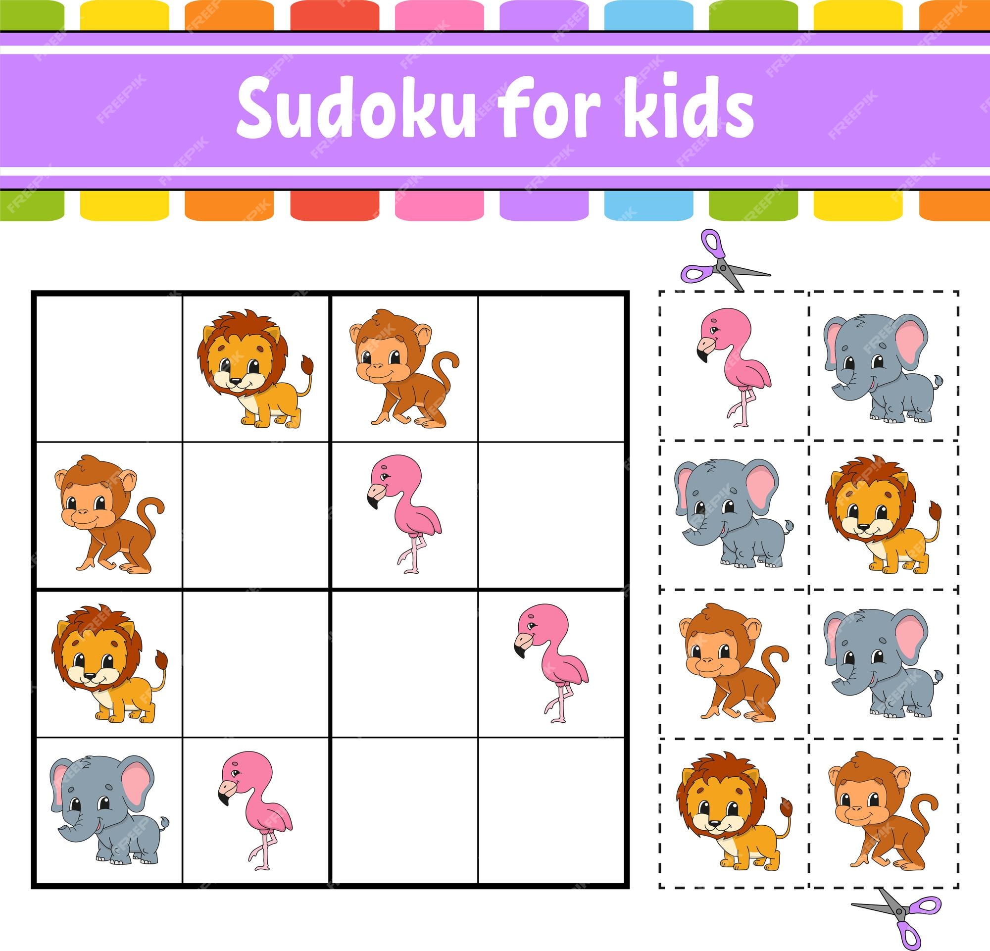 Jogo de sudoku infantil com guloseimas de halloween. exercício lógico de  crianças, atividade de jogo de quebra-cabeça de crianças. cookie de desenho  animado com cobertura de crânio, bolinho de chocolate e maçã