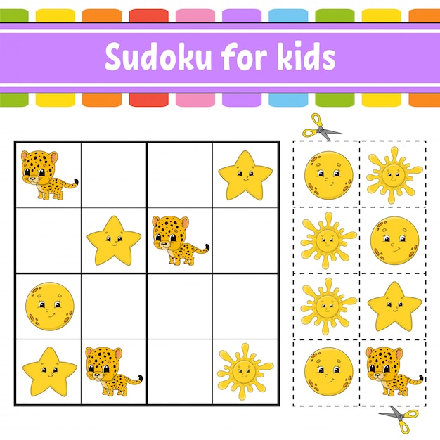 Sudoku para crianças. planilha de desenvolvimento de educação.